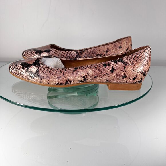 Steve Madden Danni Flats Faux Snakeskin Round Toe Slip On - Picture 4 of 7